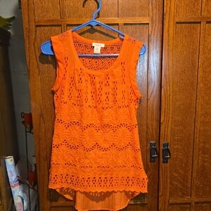 Size Xsmall Tangerine Cutout Blouse By Sundance